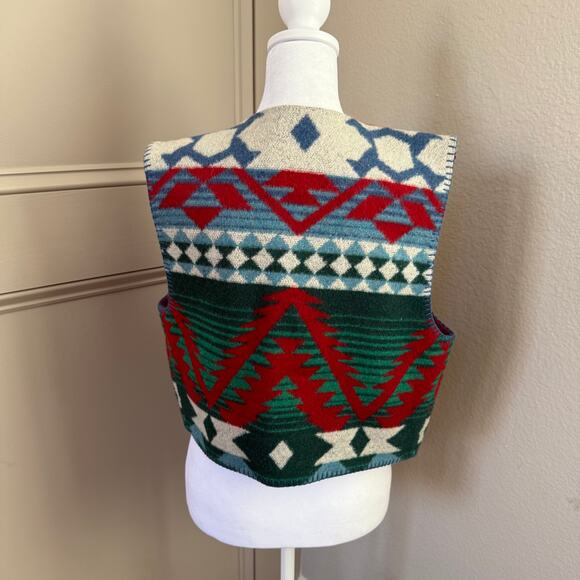 Sharon Young 90’s Vintage Southwestern Concho Blanket Vest Made in USA Small - Picture 4 of 7